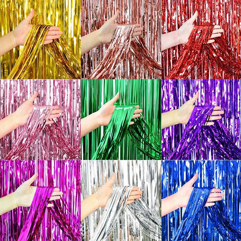 パーティー・インテリア用装飾 キラキラ!ホイル素材カーテン 光反射素材