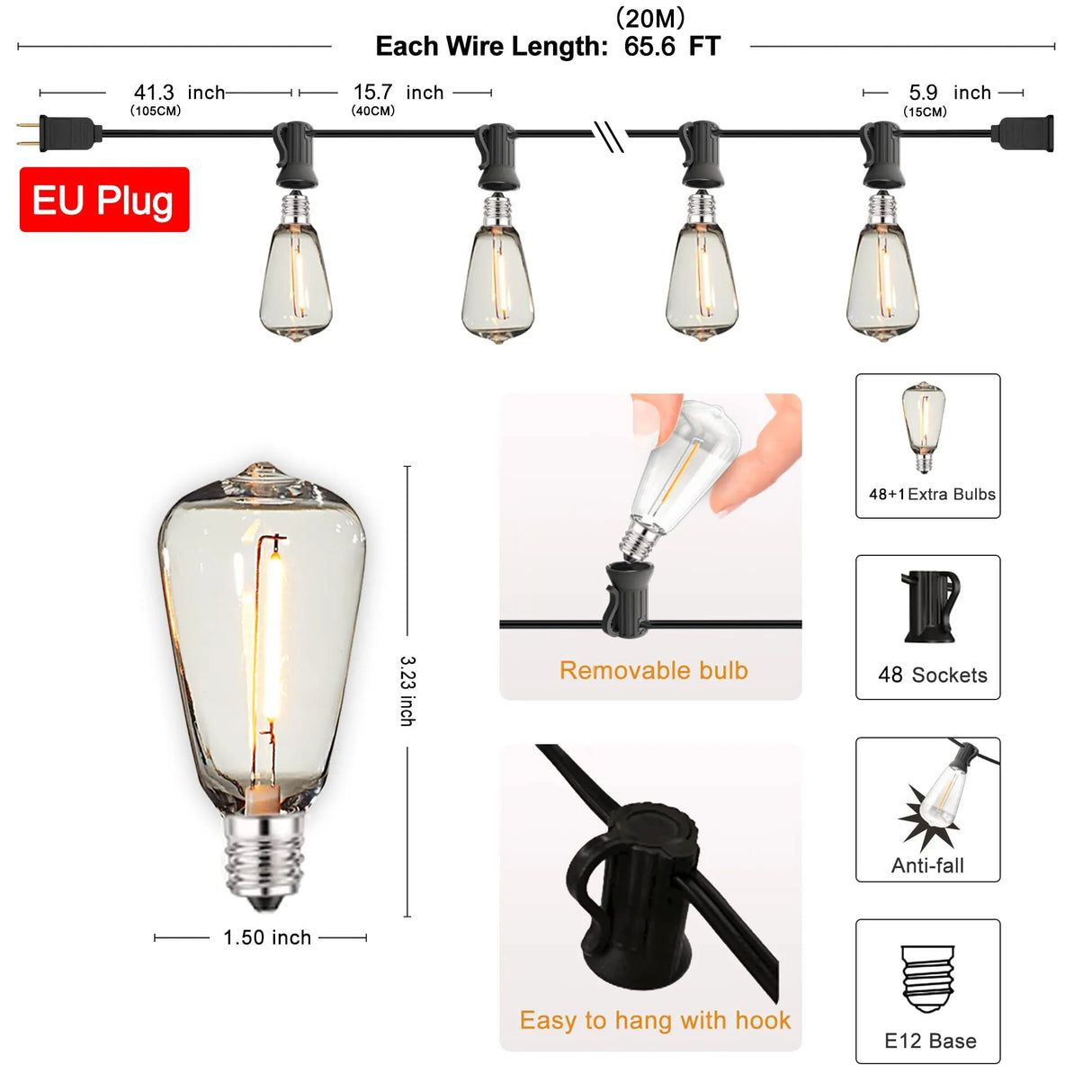 イベント・パーティー装飾|防水LEDガーデンライト(7.6M~20M)
