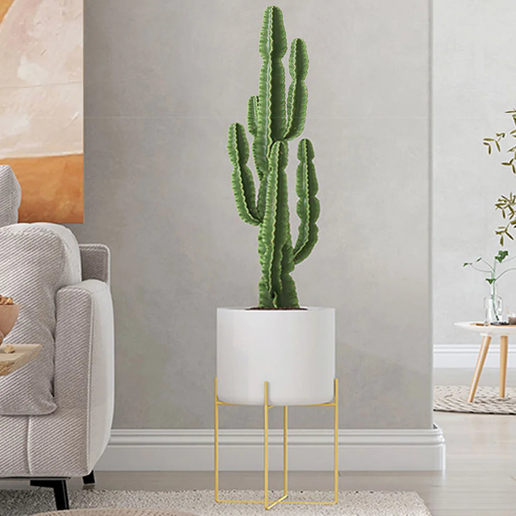 ゴールドプラントスタンド・ポットライト付き・高級ラック・フロアタイプ