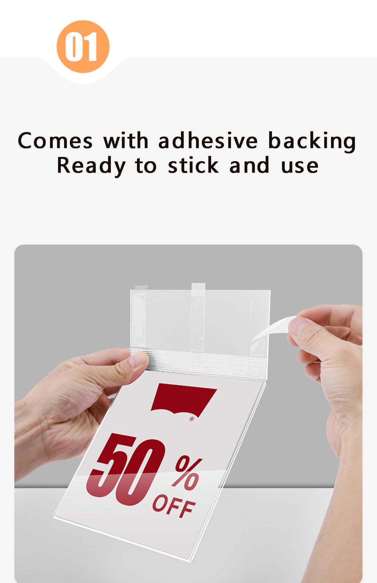 透明アクリル値札ホルダー 衣料品用