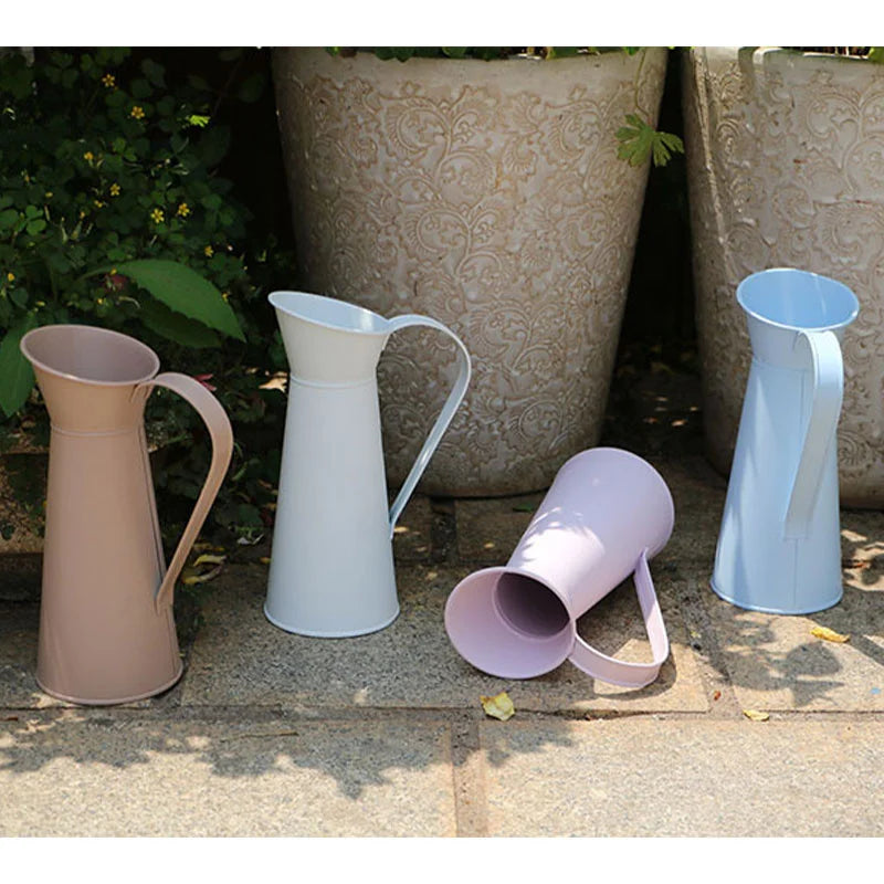 ヴィンテージ・シャビーシック・花瓶・ブリキ