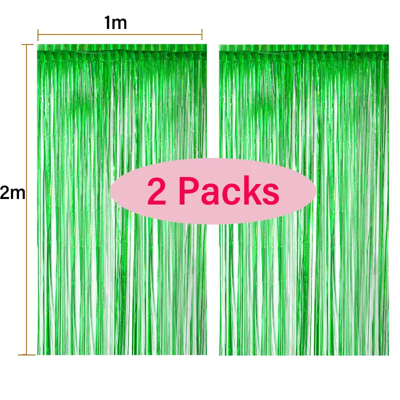 パーティー・インテリア用装飾 キラキラ!ホイル素材カーテン 2Pセット 華やか演出