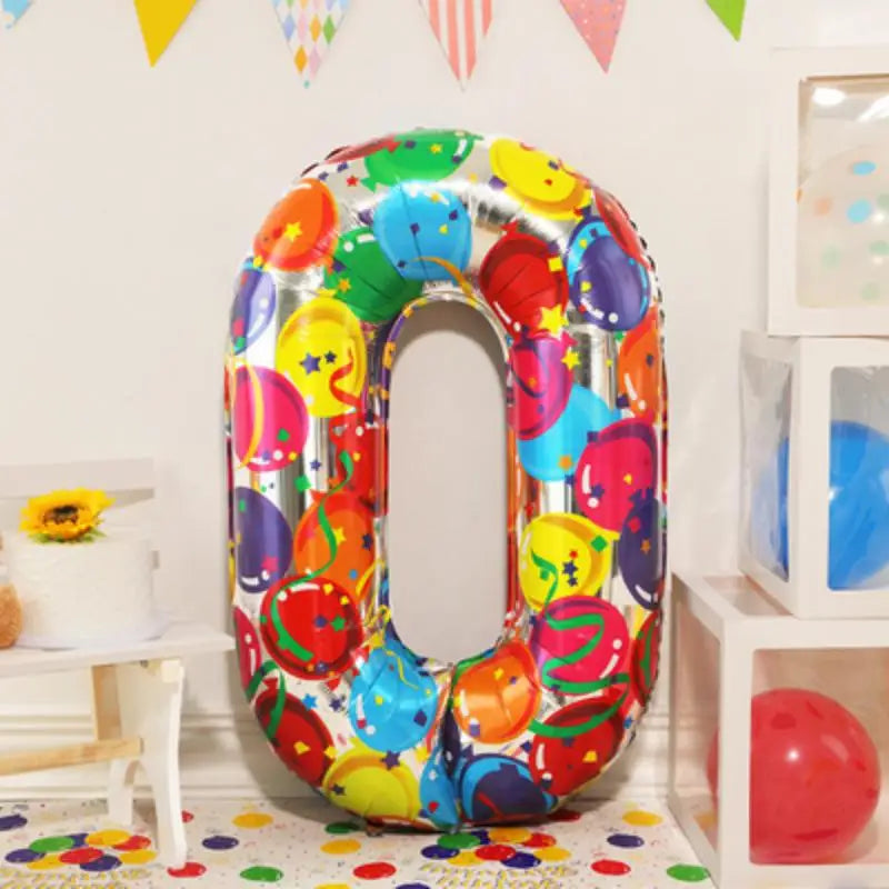 イベント・クリスマス装飾|グラデーションレインボー数字バルーン(ナンバーバルーン)