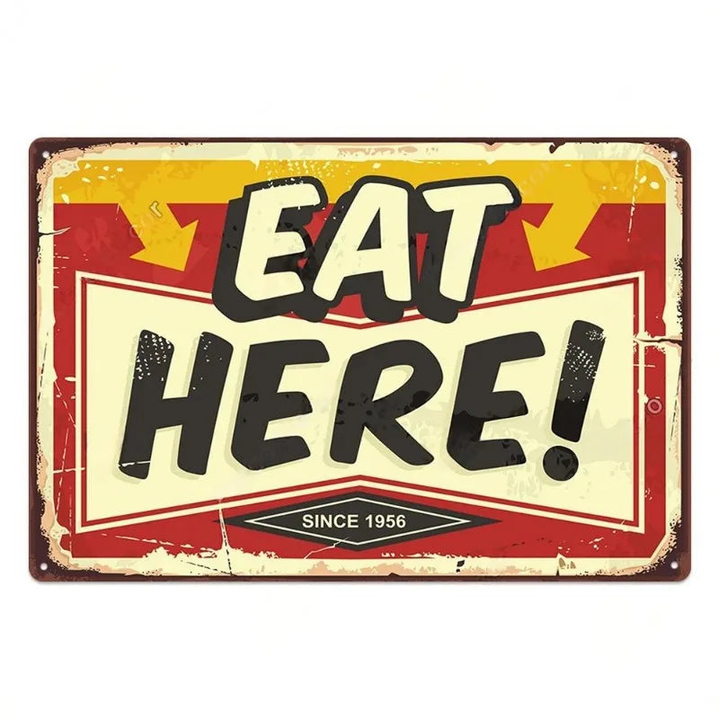 ファーストフードヴィンテージブリキ看板