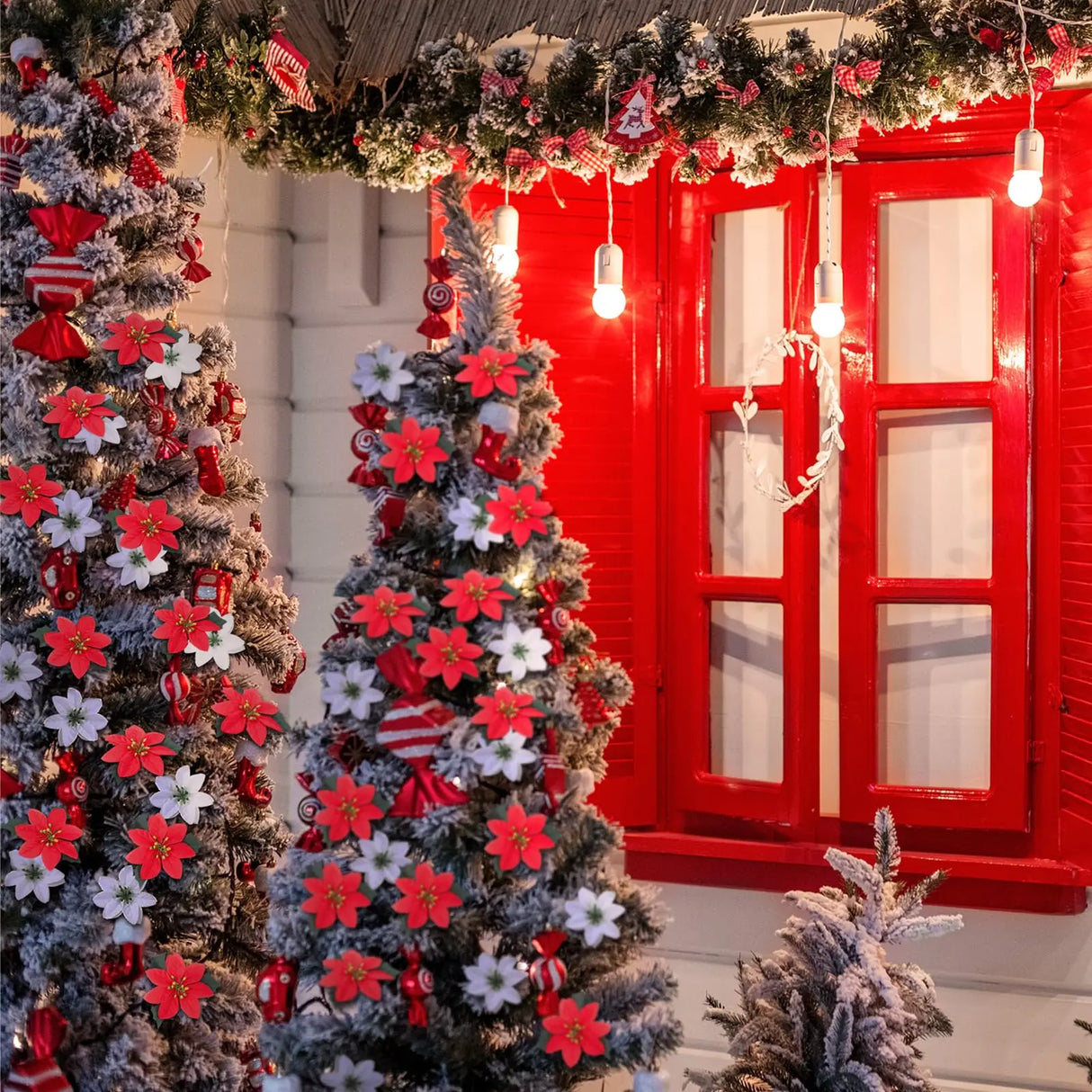 【クリスマス用装飾】ポインセチア造花