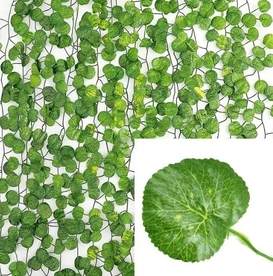 人工植物・グリーンアイビーリーフ・フェアリーライトガーランド・シルク製