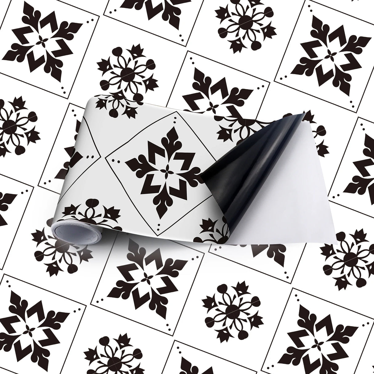 DIYフロアシート モダン柄タイル風パターンシート ステッカー 幅20cm x 300cm