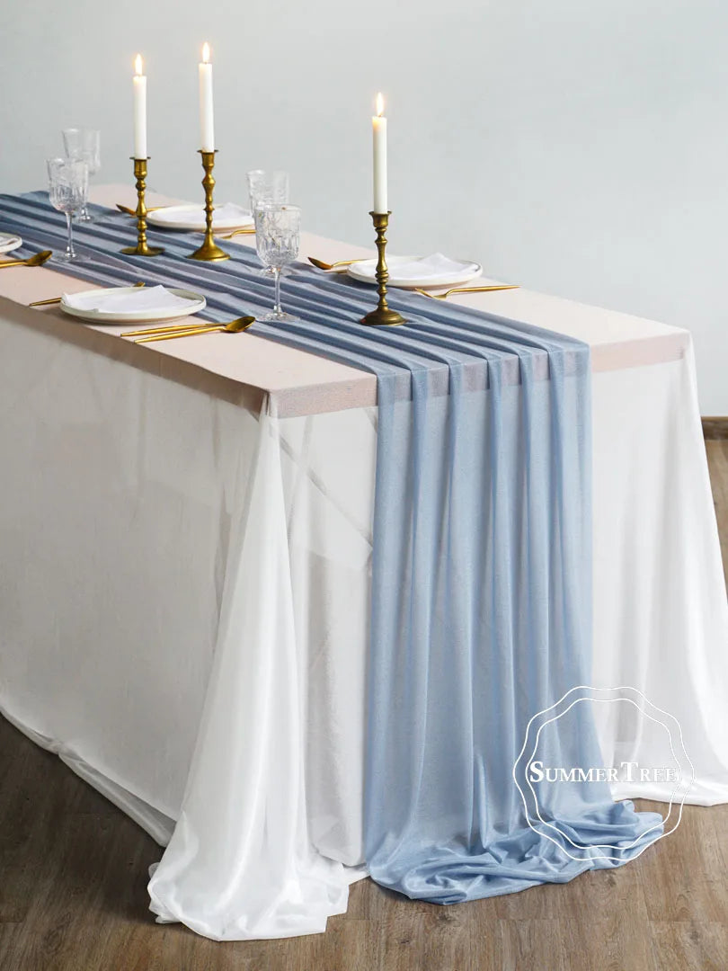 インテリア・パーティ装飾 | シアー生地テーブルランナー| 幅34cm/74cm