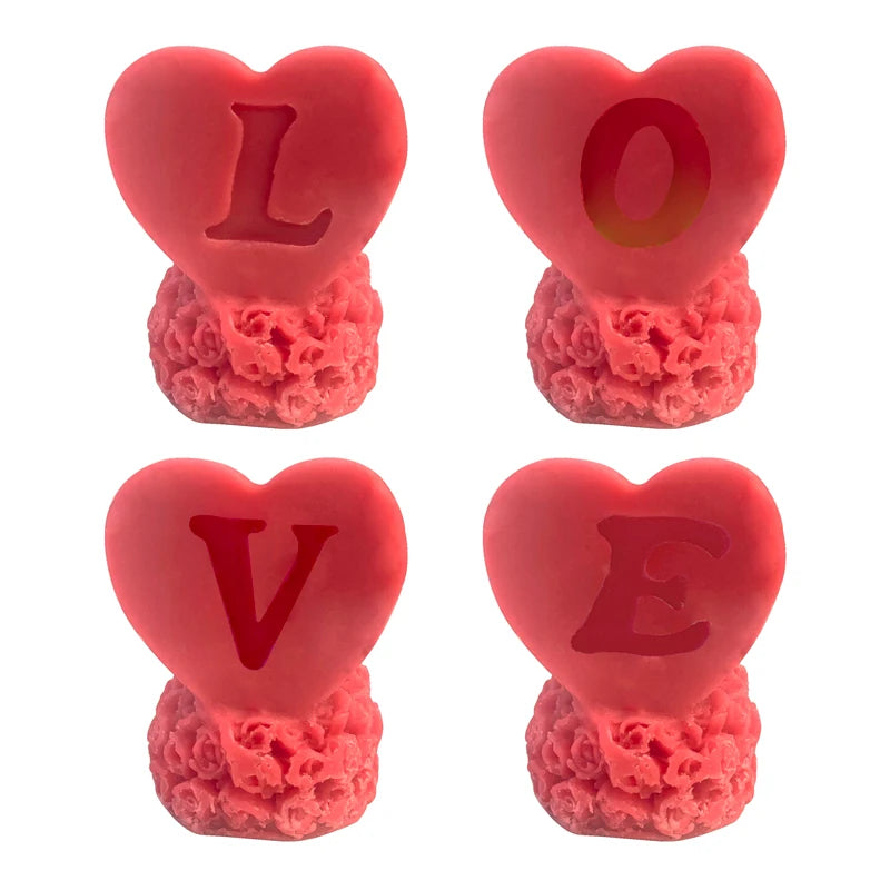 クラフト・DIY用|ハンドメイドキャンドル用 ローズハート型