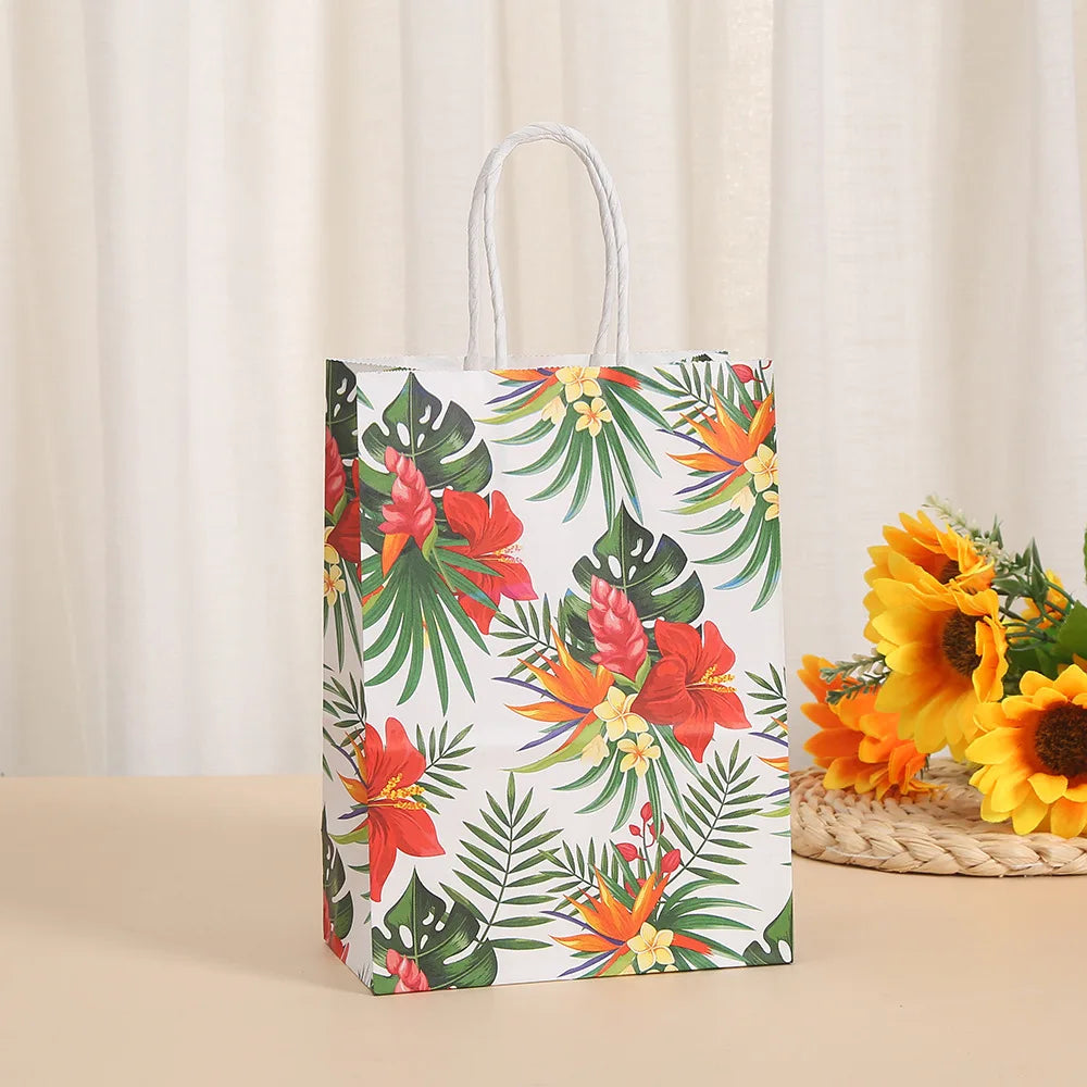 |ノベルティ用品 | トロピカル柄ギフトバッグ12個セット | W15×H21×D8cm