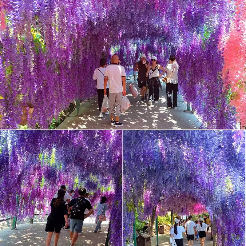 パーティー・インテリア装飾|藤の花シルク造花12個セット(110c)