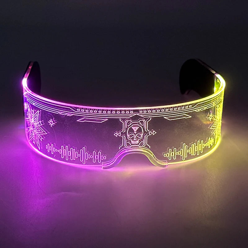イベント・ハロウィングッズ|LED光るアクリルメガネ ネオンゴーグル
