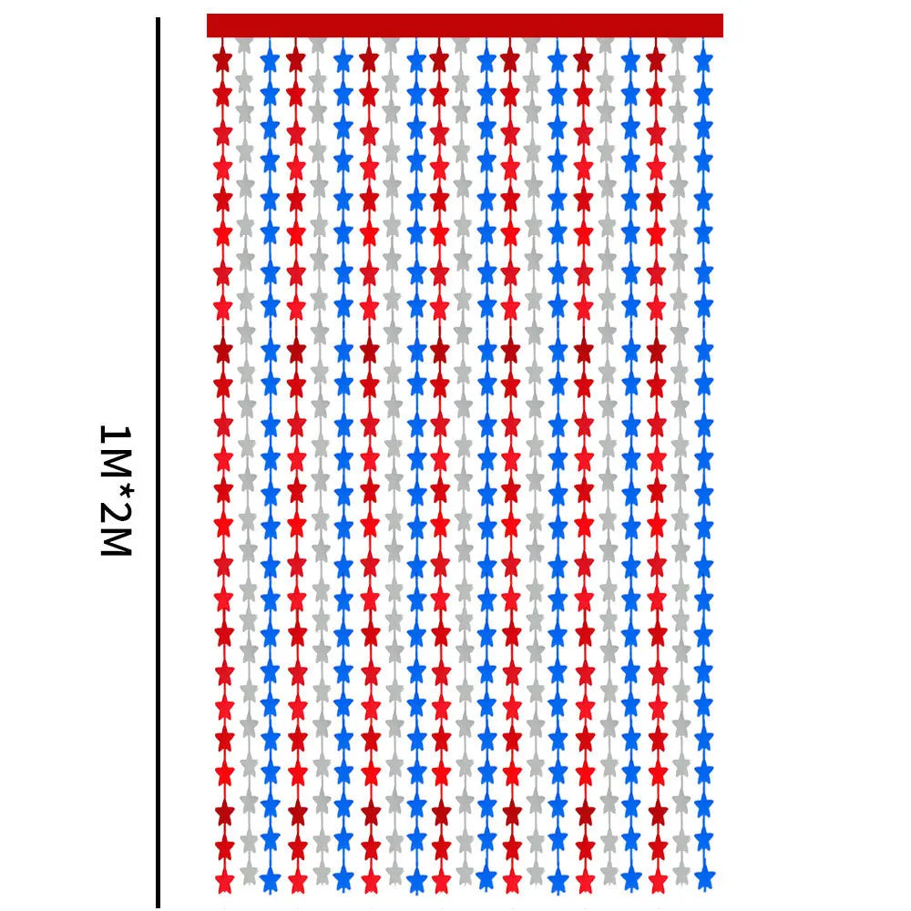 パーティー・インテリア装飾 星条旗風デザイン カーテン アメリカンテーマ