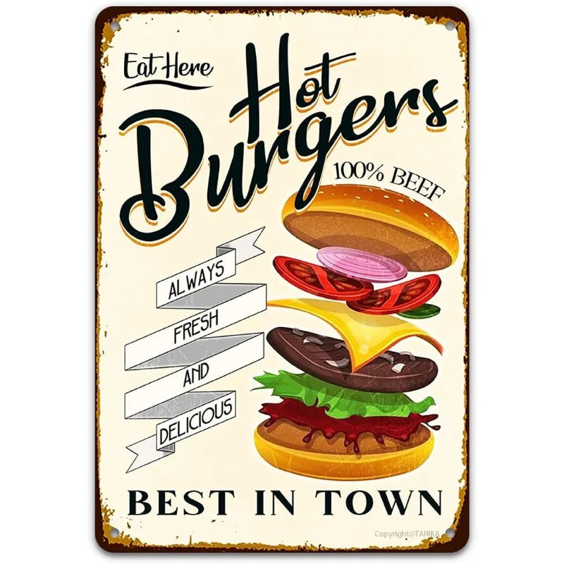 ファーストフードヴィンテージブリキ看板