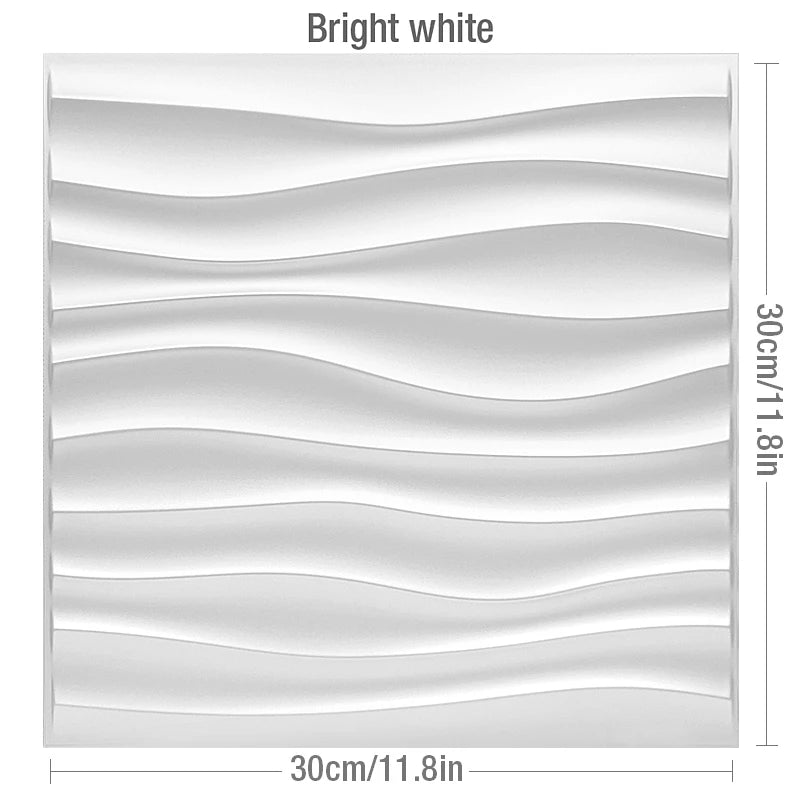DIY用 3D幾何学柄 石膏壁面風ステッカー 12pcs 難燃性・防水性素材