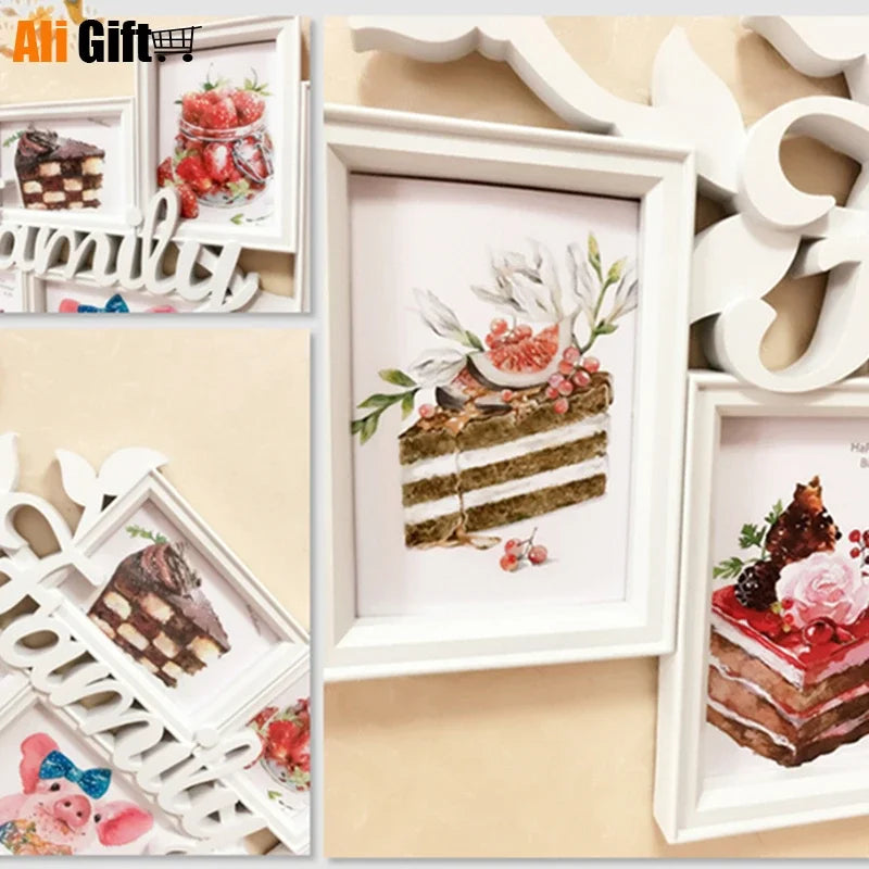 結婚式・インテリア装飾|ヨーロッパ風ホワイトフォトフレームセット