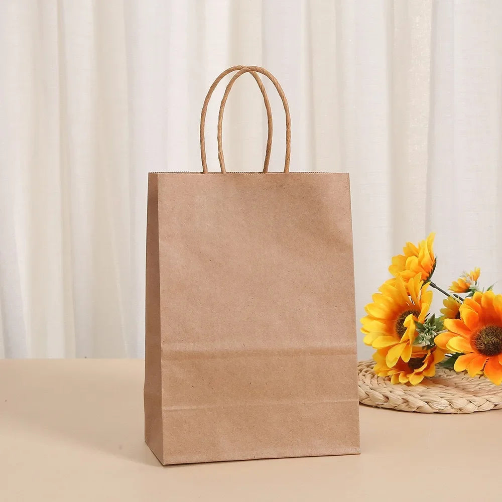 |ノベルティ用品 | ハンドル付きクラフト紙ギフトバッグ 50個セット