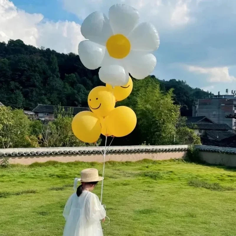 イベント・バルーン装飾 | デイジーバルーン ホワイト&イエローセット | 1/3/5/10個