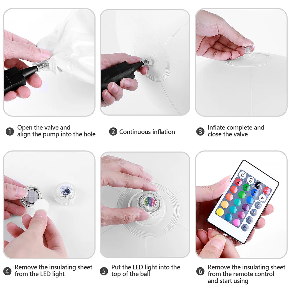 イベント・バルーン装飾|LED光るガーデンボールライトセット(1~5個)