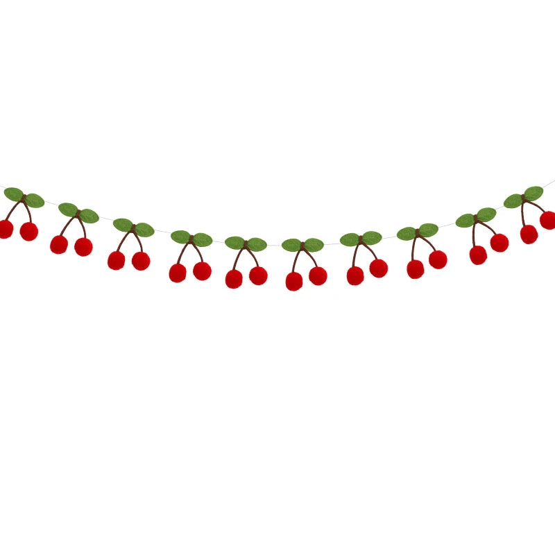 イベント・クリスマス装飾|フェルトボール チェリーガーランド デコレーション