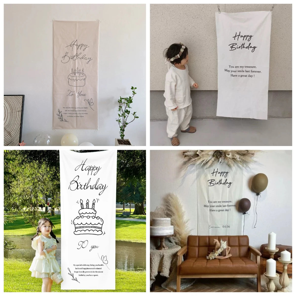 パーティー装飾 布製バースデー用 壁面バナー 誕生日会用 高品質