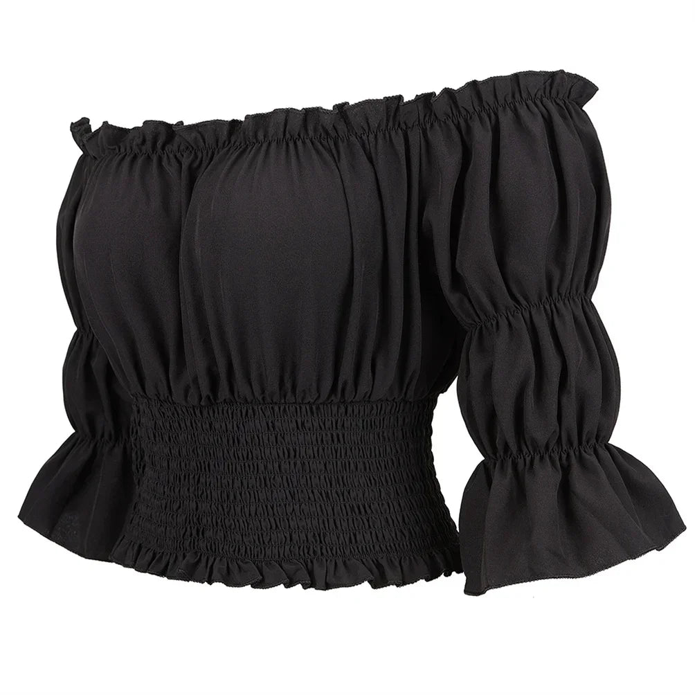 イベント・ハロウィングッズ|シャーリングオフショルダートップス (XS~XXXL)