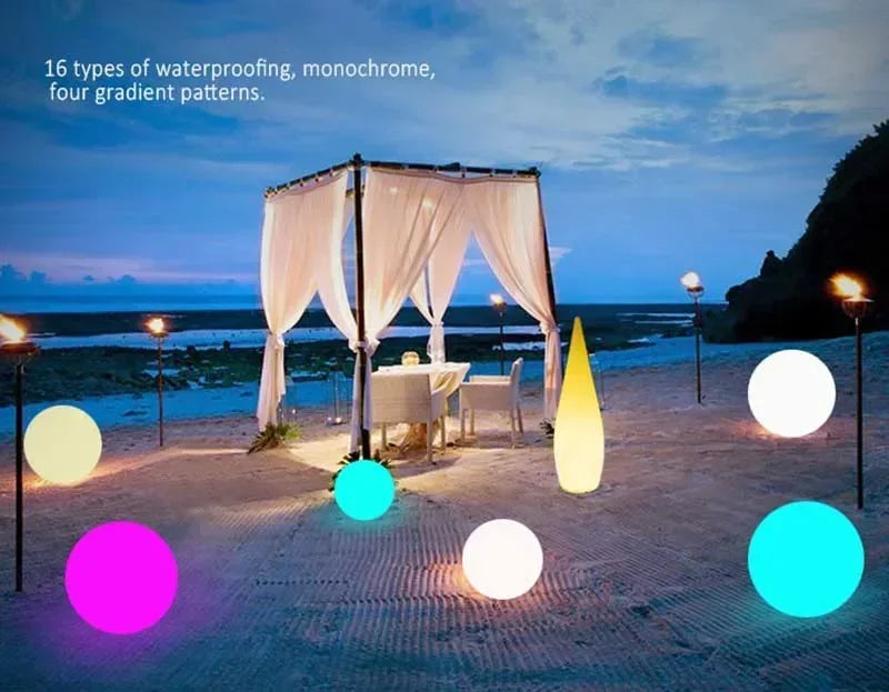 ソーラーライト|イベント・パーティー装飾|ソーラー式 LED防水ボールライト(直径:15㎝/20㎝/25㎝)