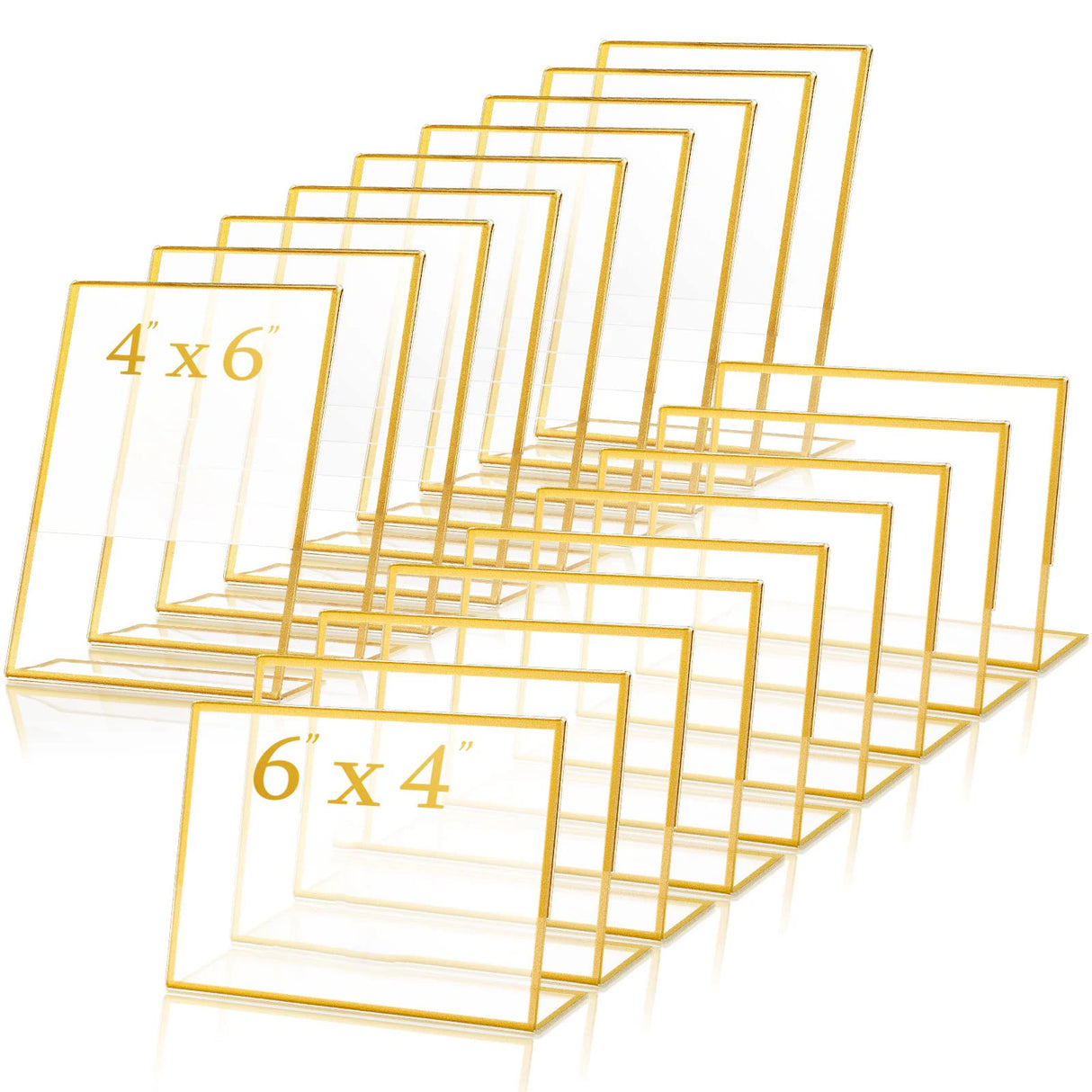 イベント・結婚式装飾|ゴールドフレームアクリルサインホルダー L字型