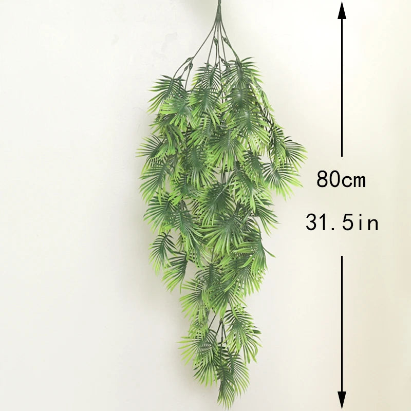 ヤシの人工植物・プラスチックのつる・壁掛け・シダ