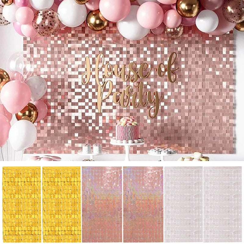 パーティー・インテリア装飾 キラキラ!カーテン ミラーボール風 光反射