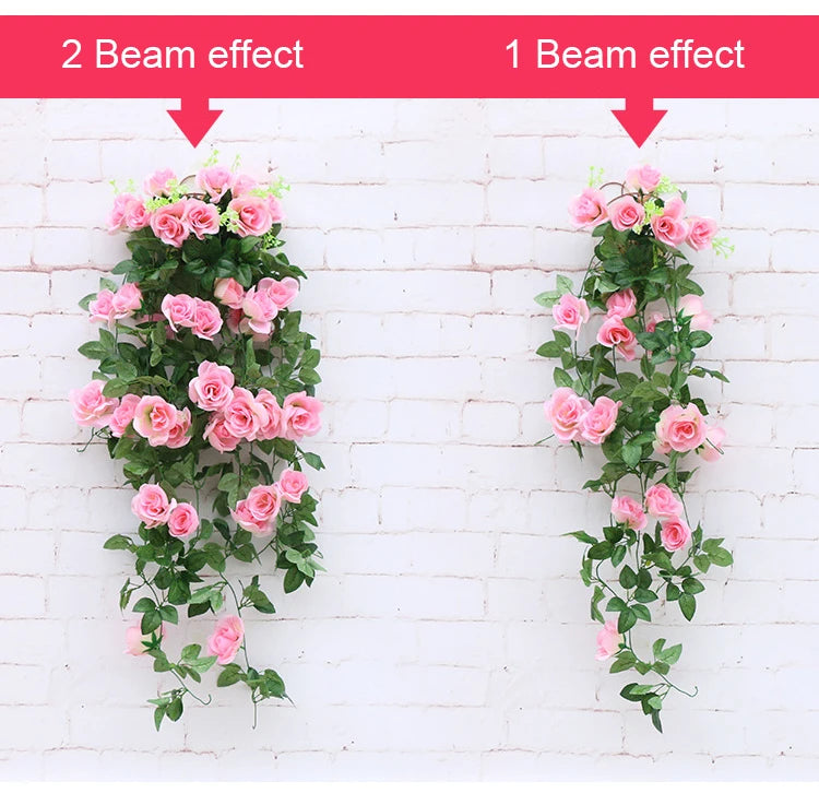 造花ハンギングローズ&アイビー壁掛け