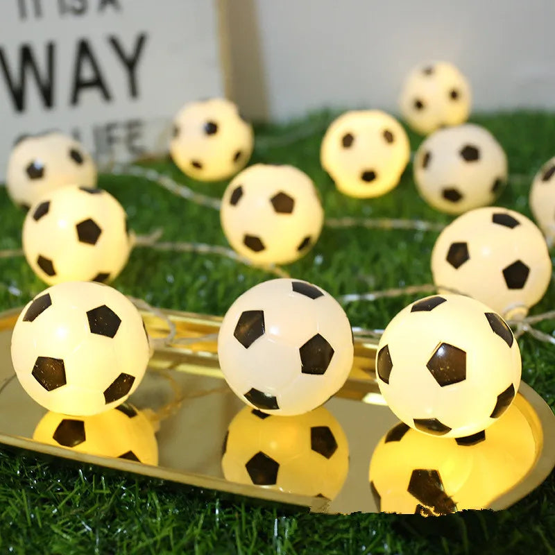 イベント・ハロウィン装飾|野球・サッカー・ビーチバレーボール型LEDストリングライト(1.5M/3M/6M)