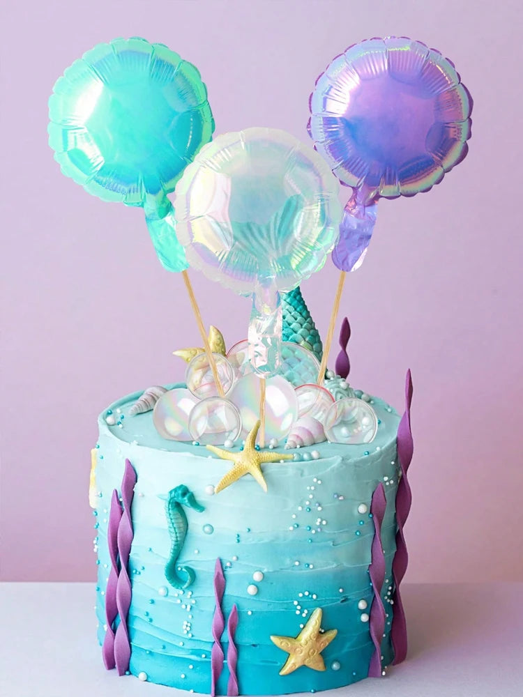 ホログラフィックレインボーバルーン6個セット