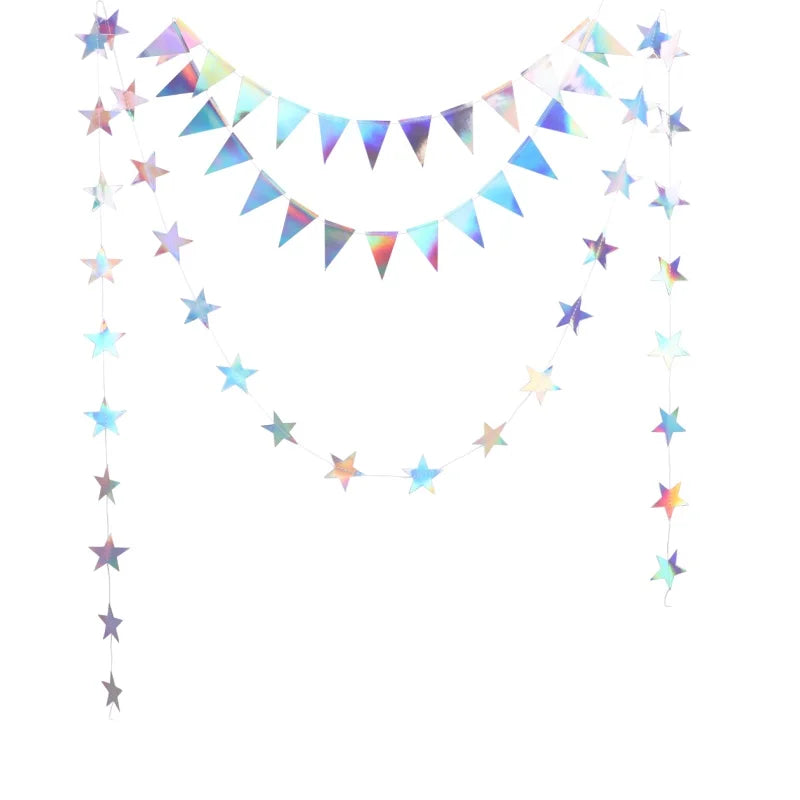 イベント・クリスマス装飾|虹色星型ガーランドバナー