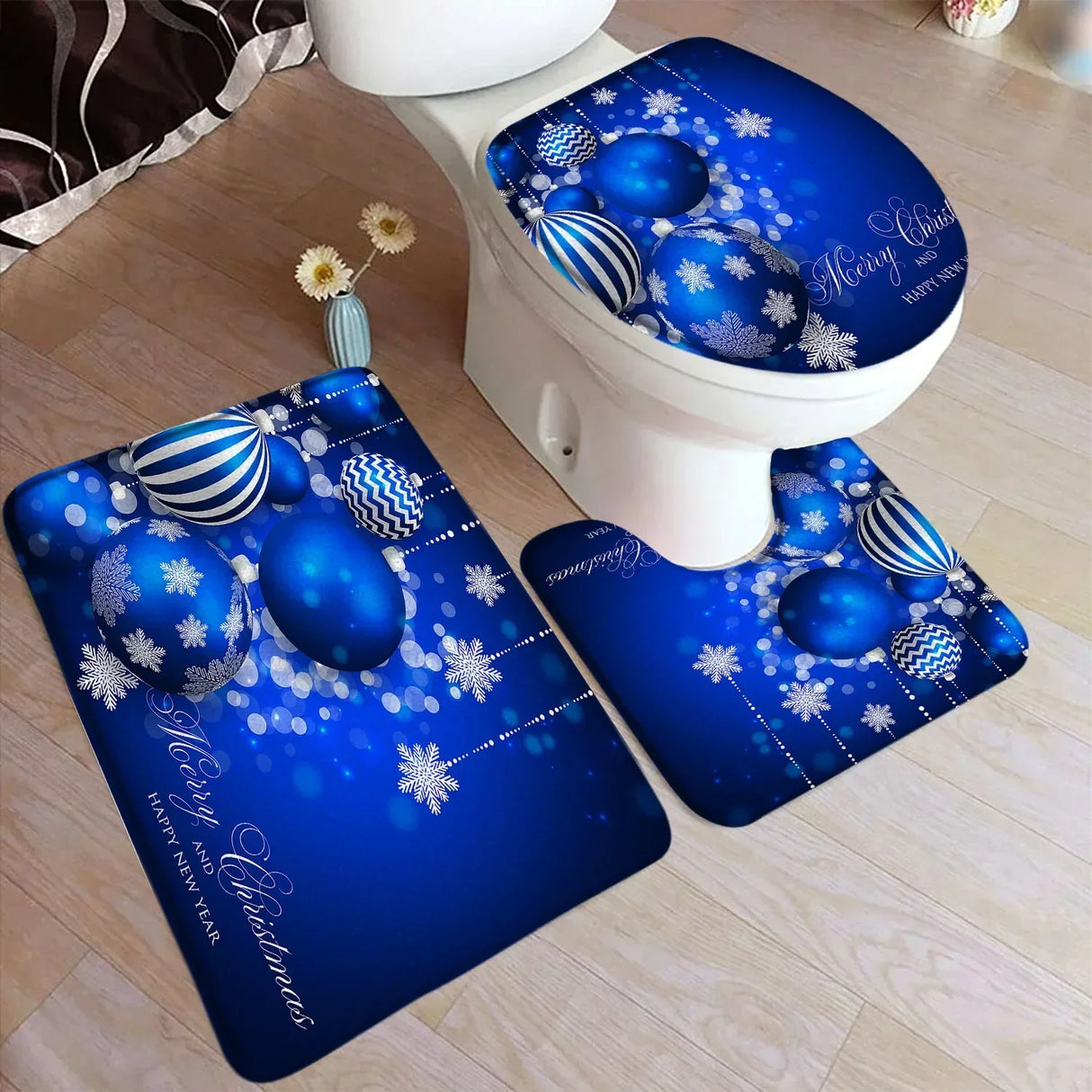 バスマット&トイレフタカバー&トイレ用マット(3点セット)