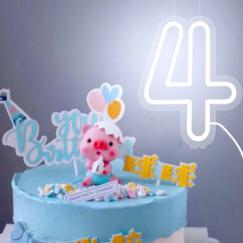 LED数字ネオンサイン(ネオン看板)(0〜9)|USB電源・調光機能付き