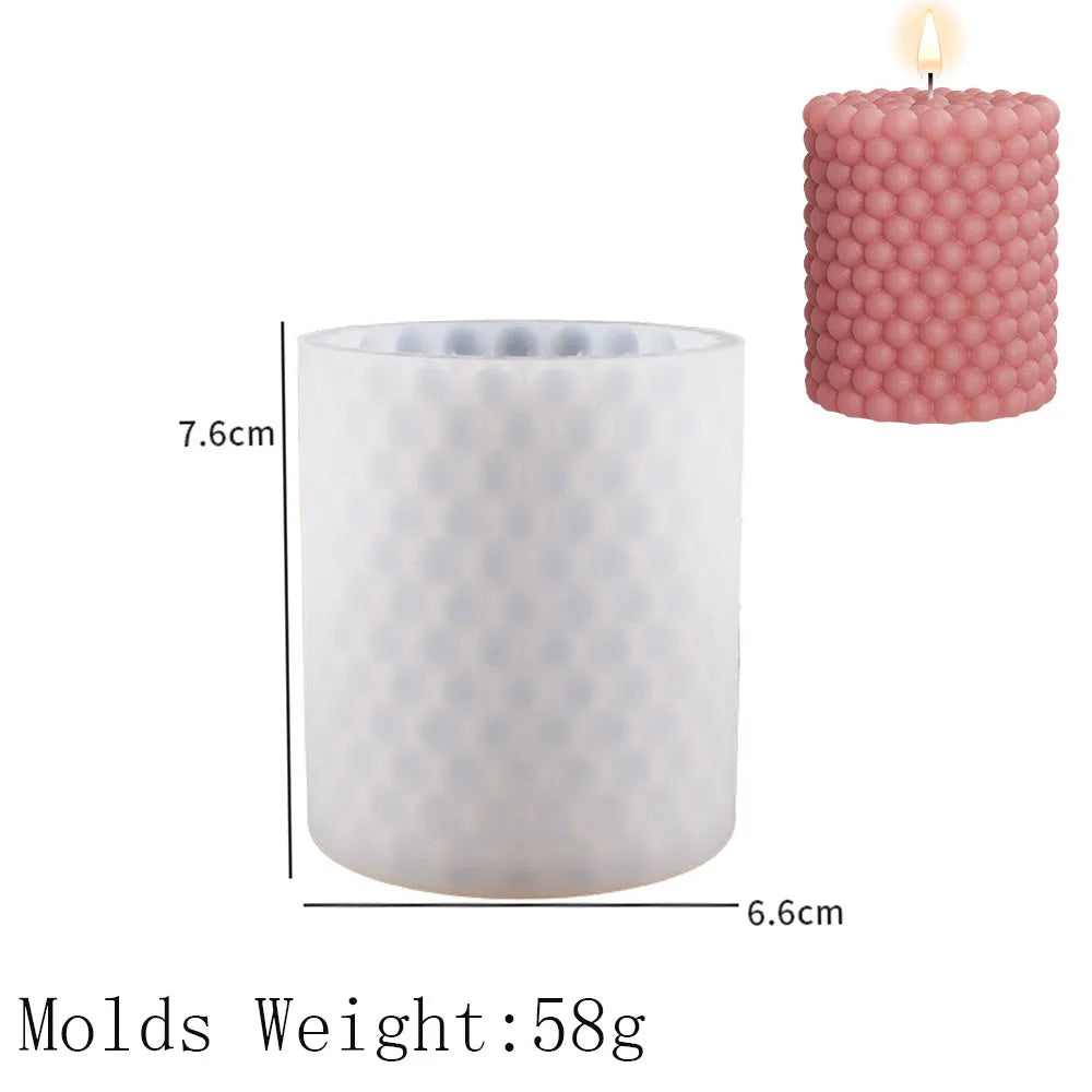 クラフト・DIY用|ハンドメイドキャンドル用 ドット柄円柱型