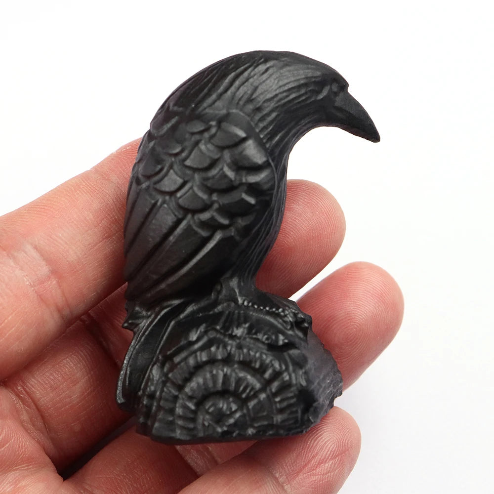 イベント・ハロウィングッズ|天然黒曜石カラス像 クリスタルヒーリング