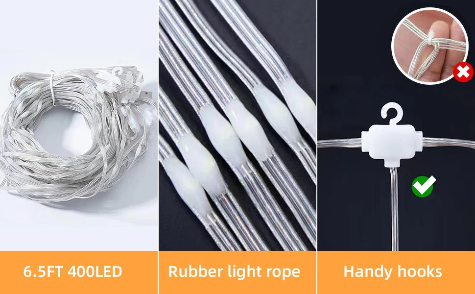 カーテンライト|イベント・クリスマス装飾|Bluetooth対応スマートカーテンライト(幅1.6~3M)