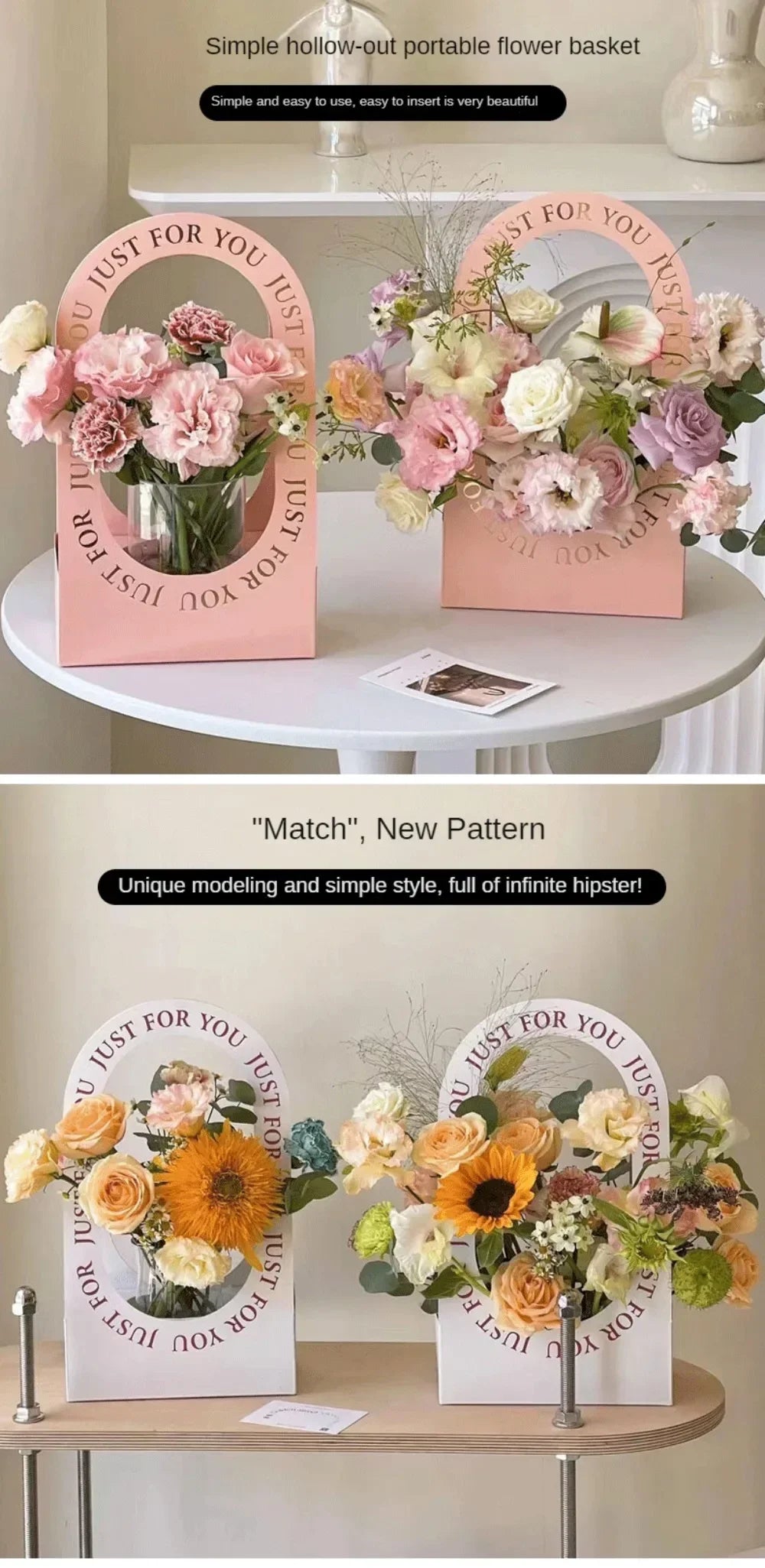 多目的折りたたみ式フラワーバスケット