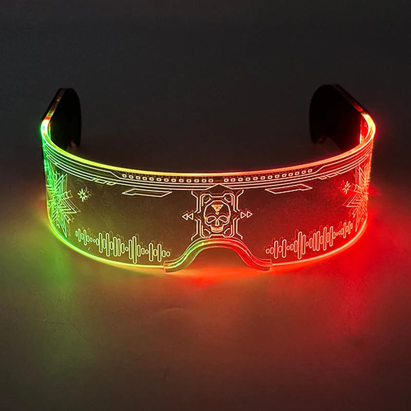 イベント・ハロウィングッズ|LED光るアクリルメガネ ネオンゴーグル