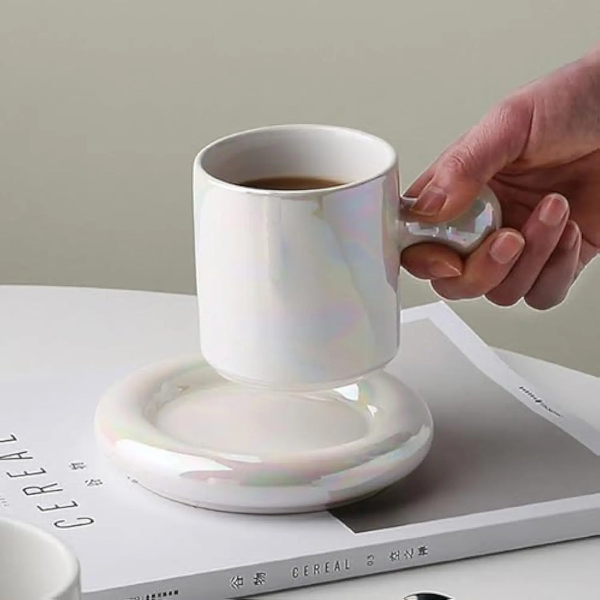 |イベント・ノベルティ用品 | セラミック製 ソーサー付マグカップセット | 300ml