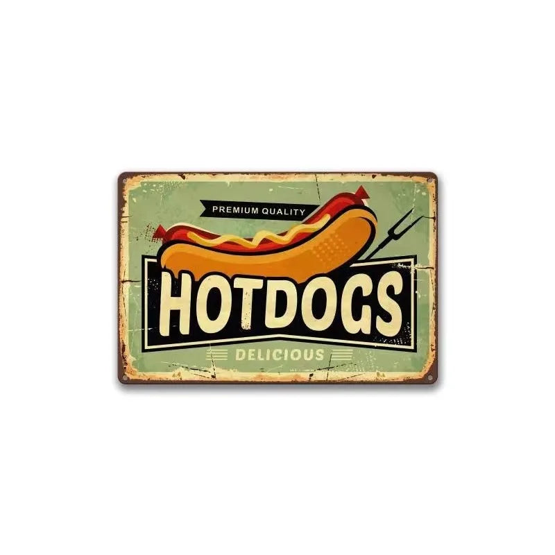 ファーストフードヴィンテージブリキ看板