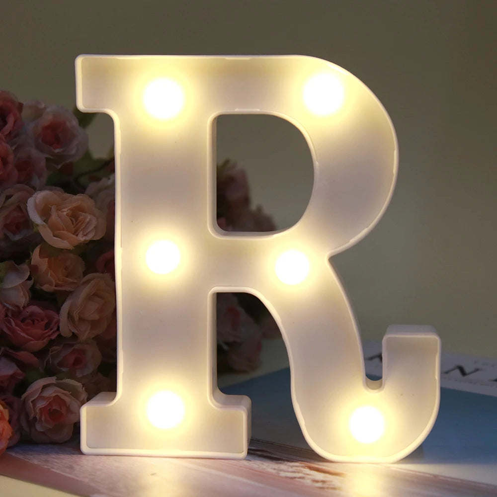 【LED装飾】LEDライト・デコレーションライト(ハート/数字/アルファベット)ホワイト 16cm