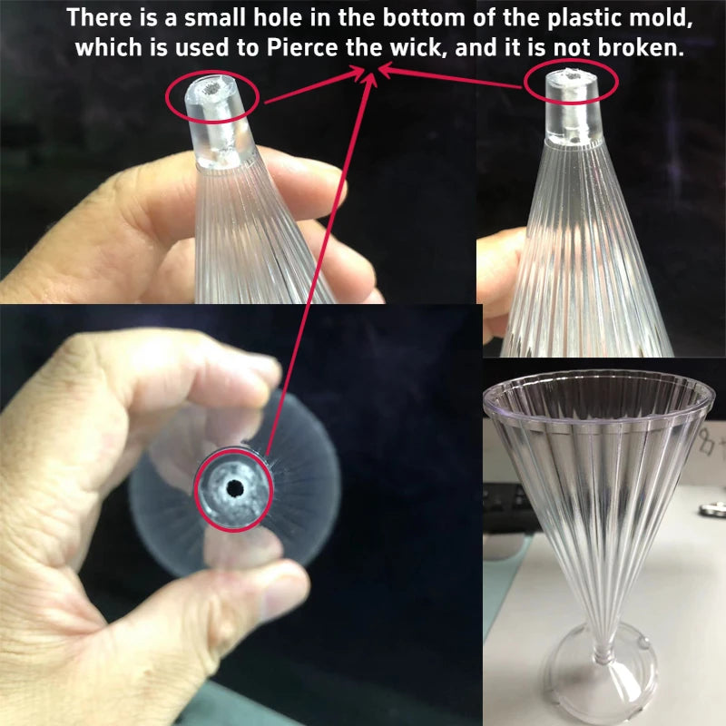 クラフト・DIY用|ハンドメイドキャンドル用 アロマキャンドルキット付き三角型