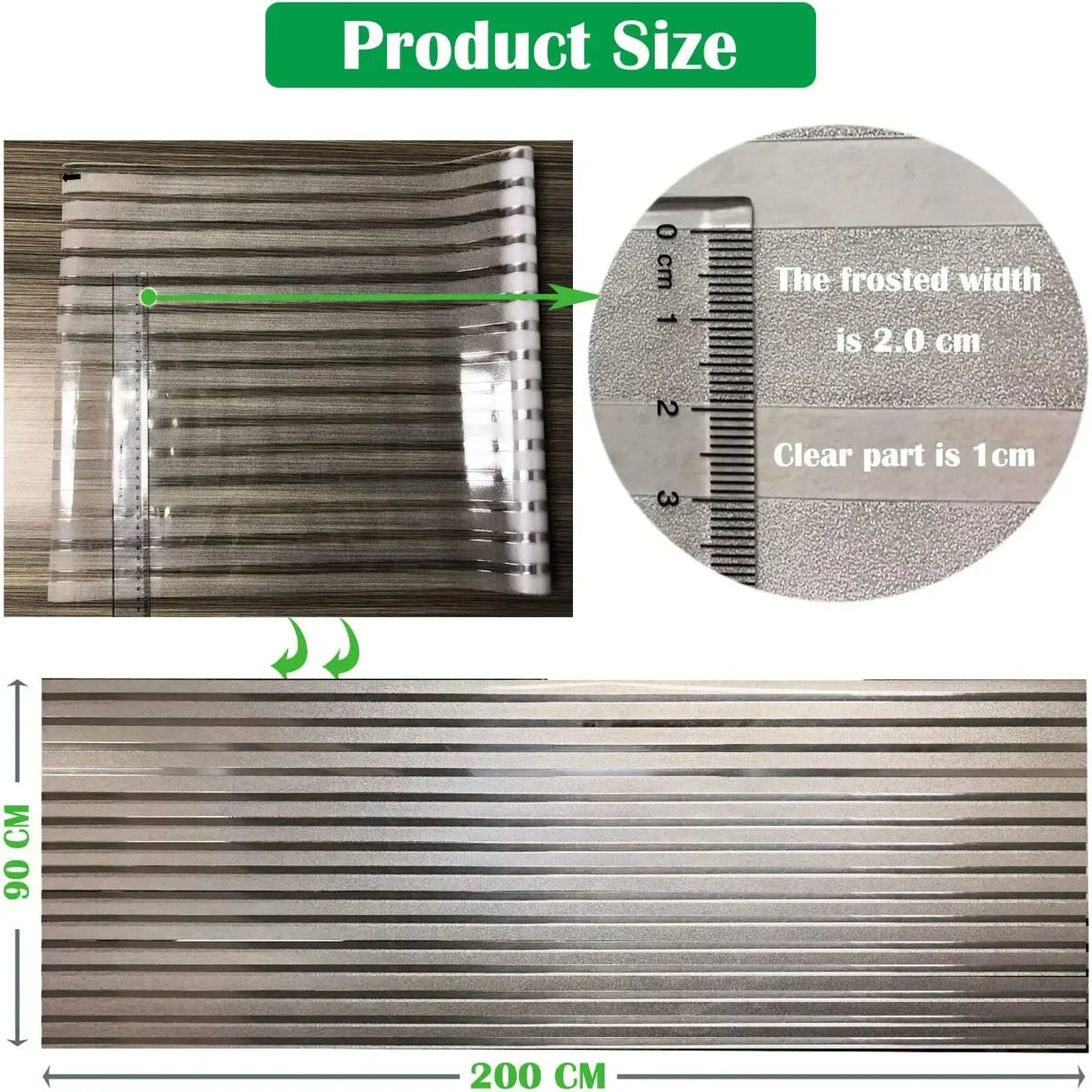 すりガラス風 ウィンドウフィルム ストライプ柄(UVカット・静電気吸着タイプ)