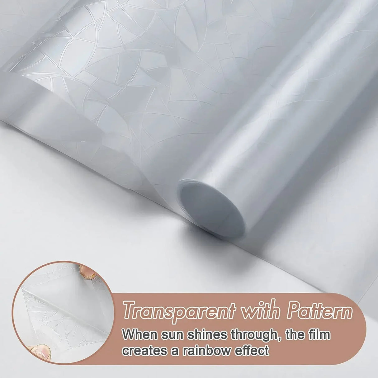 【UVカット・静電気吸着】すりガラス窓風フィルム(クリスタル柄)