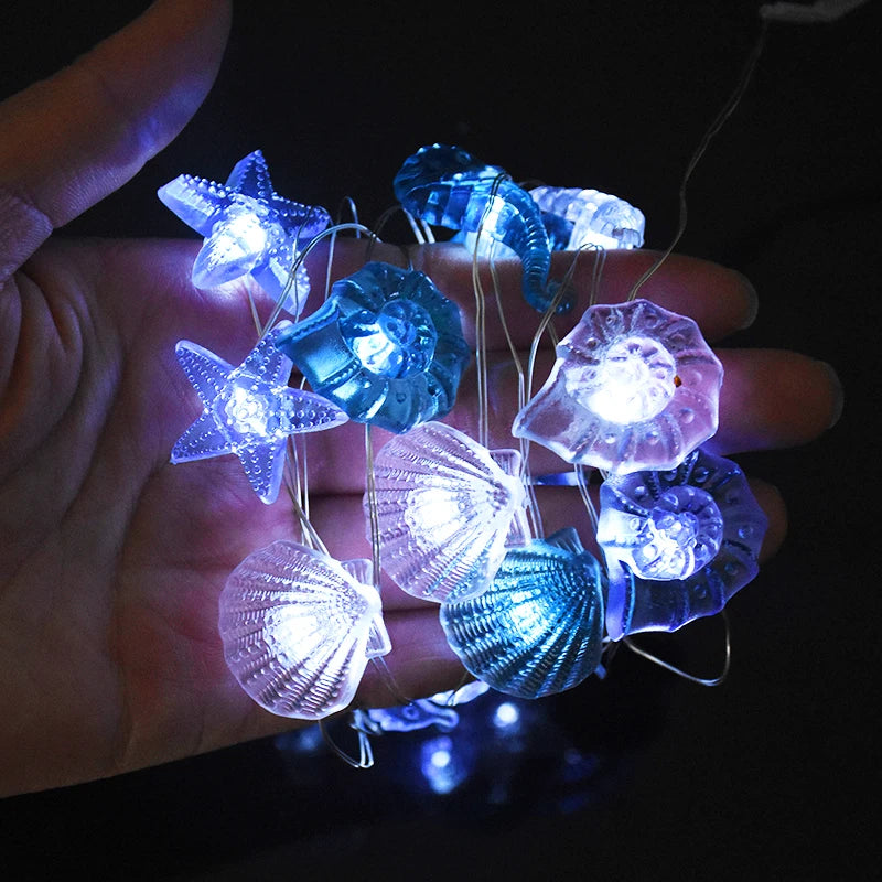 パーティー・インテリア用装飾 シェル&スター LEDライト 海モチーフ