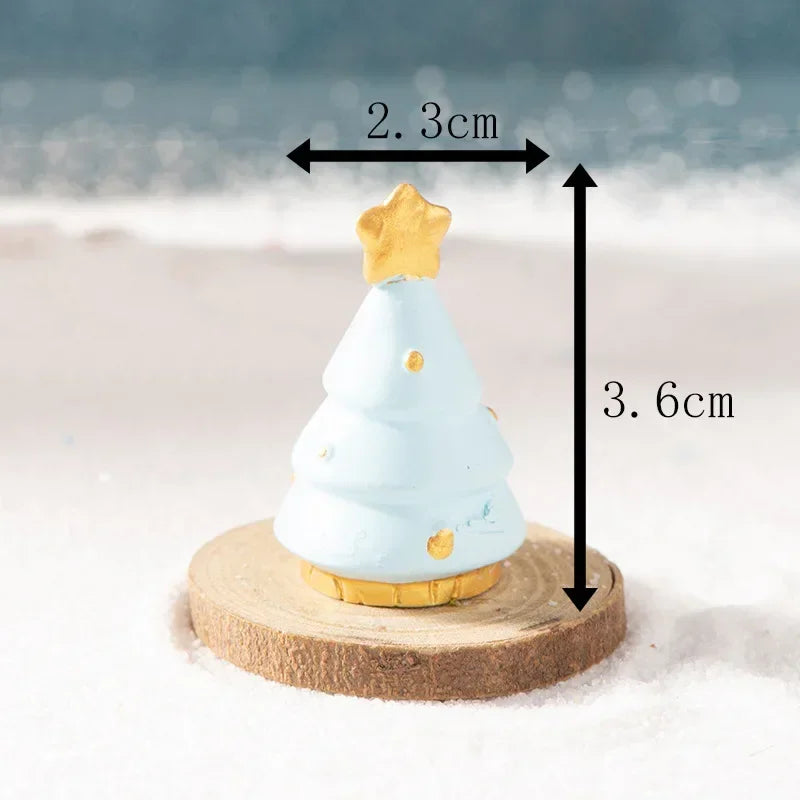 【クリスマス用装飾】ミニクリスマスツリー サンタ&妖精の樹脂置物