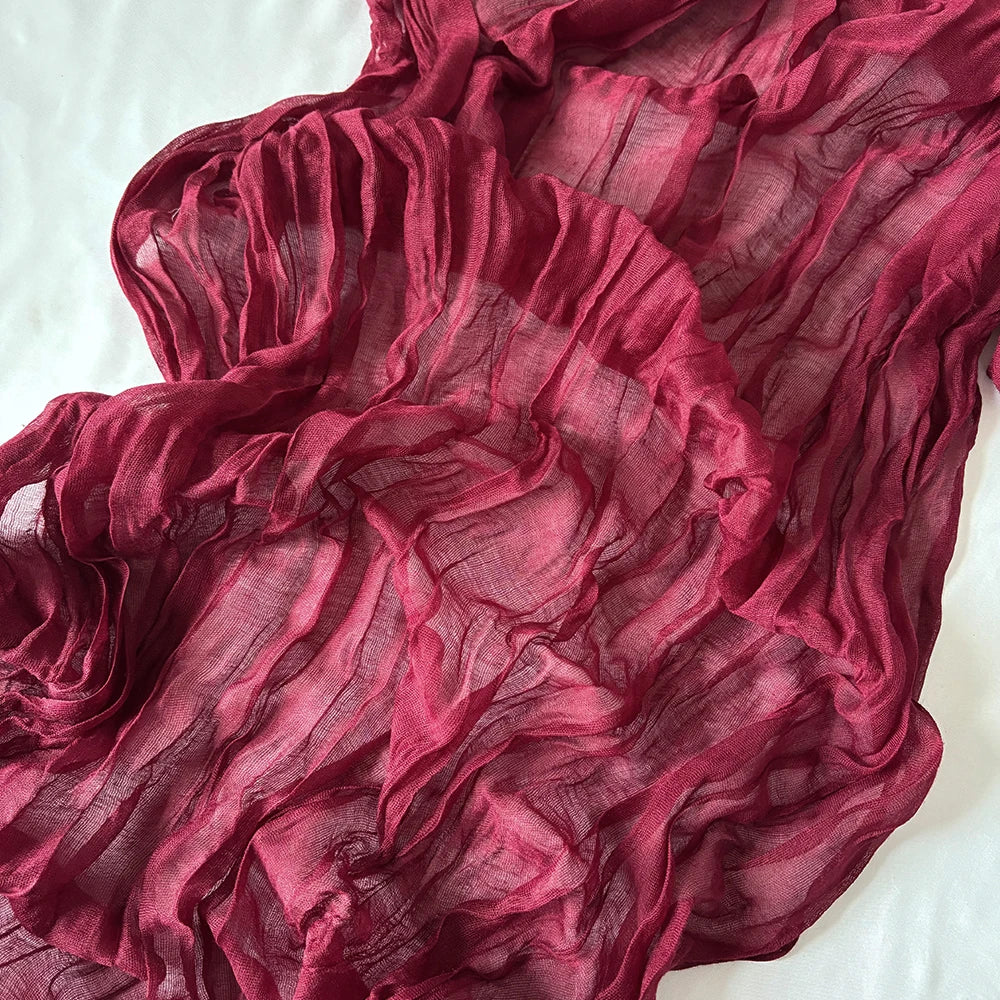 インテリア・パーティ装飾 | ワッシャー加工素材テーブルランナー | 全長0.5m/1.8m/3.4m/4m ポリエステル100%